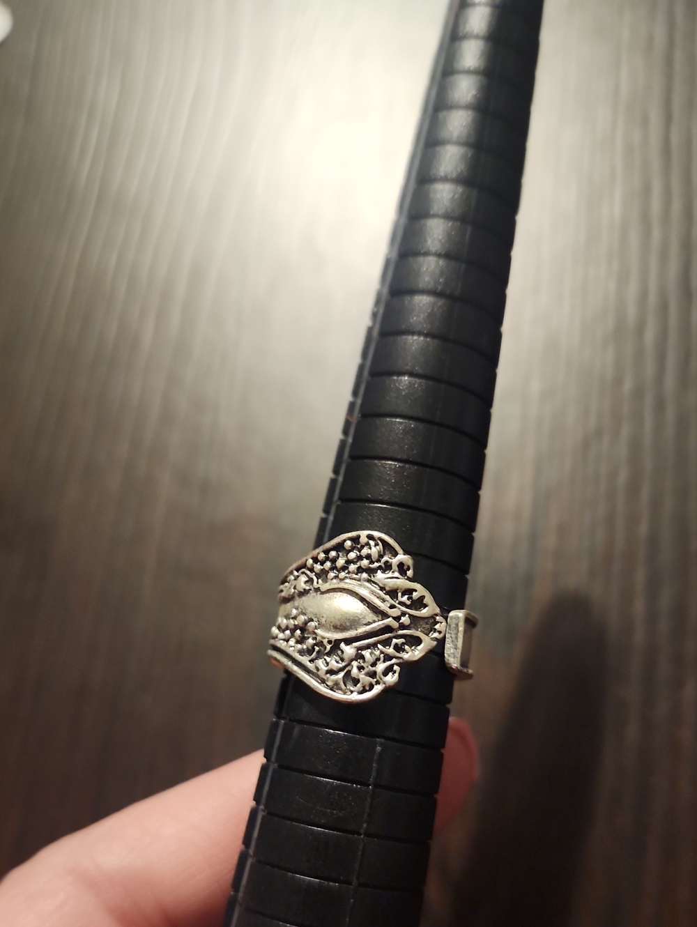 Ornate Filigree Silver-Tone Statement Ring